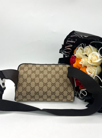 GUCCI GG Canvas Beige Belt Bag - Reeluxs 