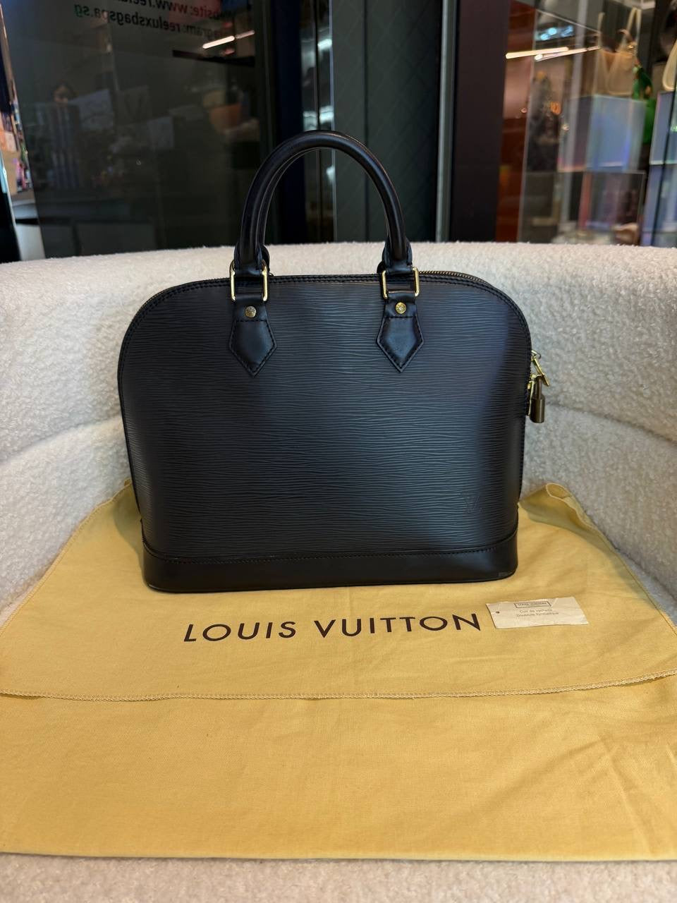 Louis Vuitton Alma PM Handbag Epi Leather Black