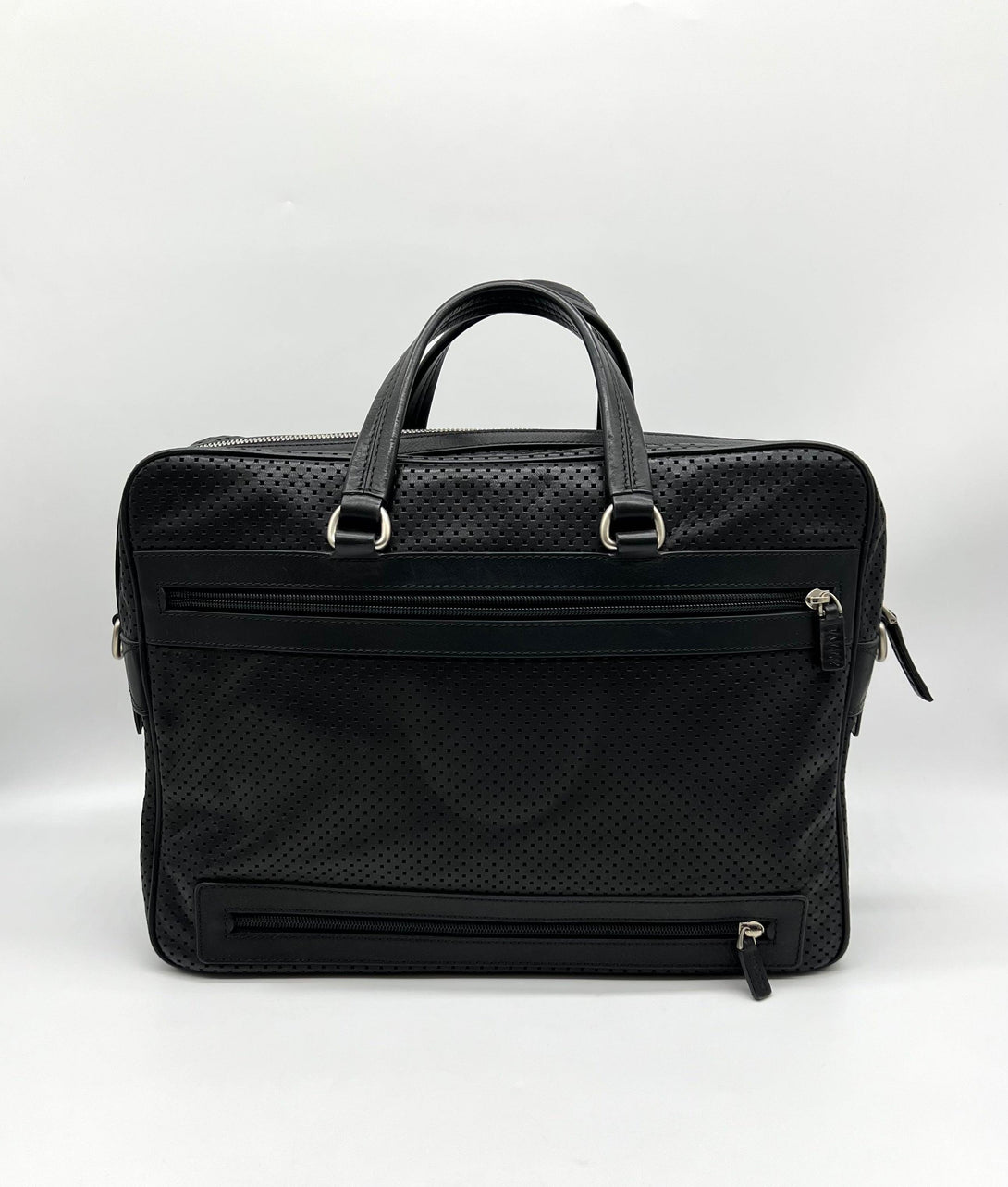 BALLY of Switzerland black leather briefcase bag w stripe - Reeluxs 