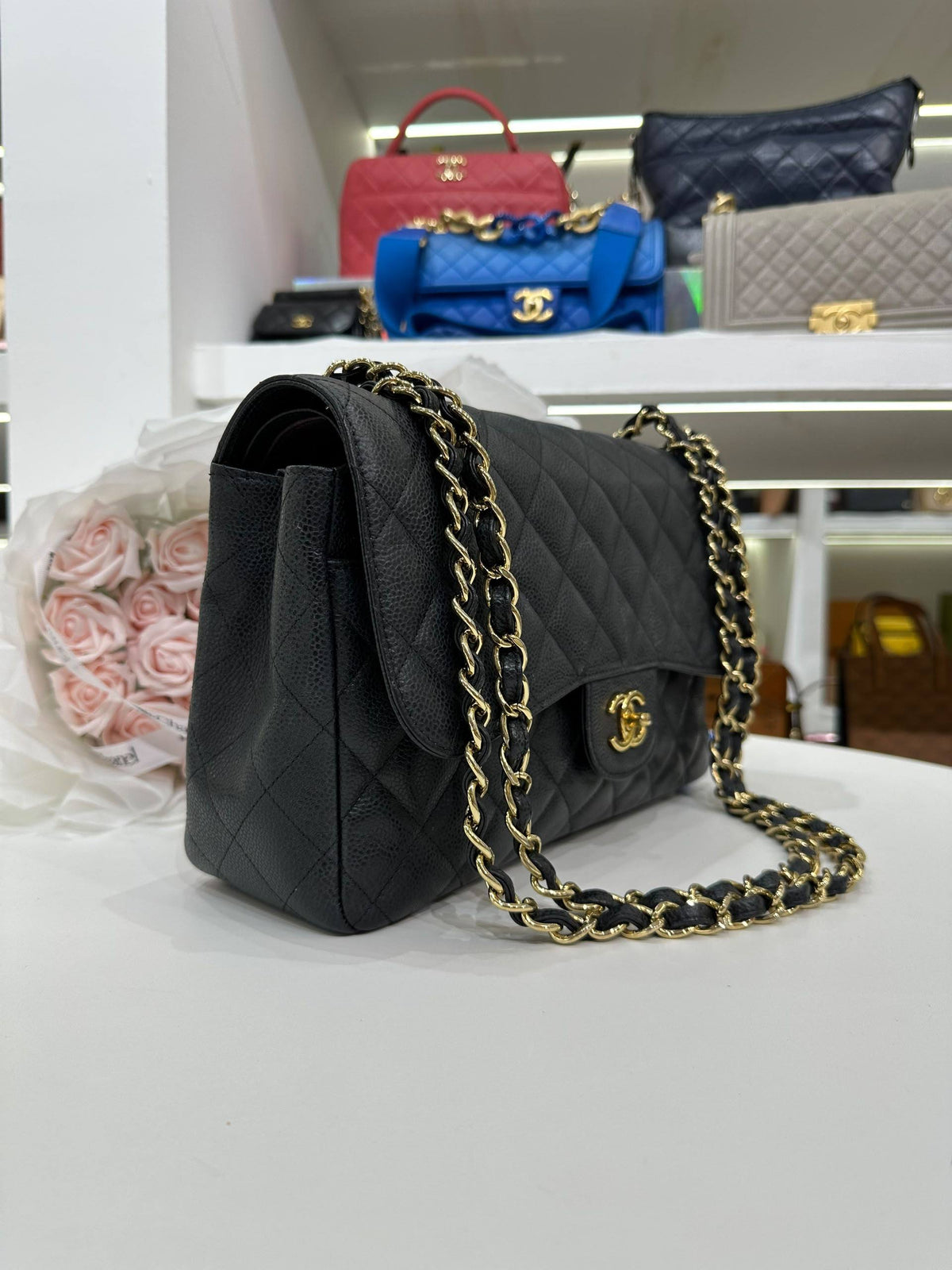 CHANEL Classic Flap Jumbo Black Caviar