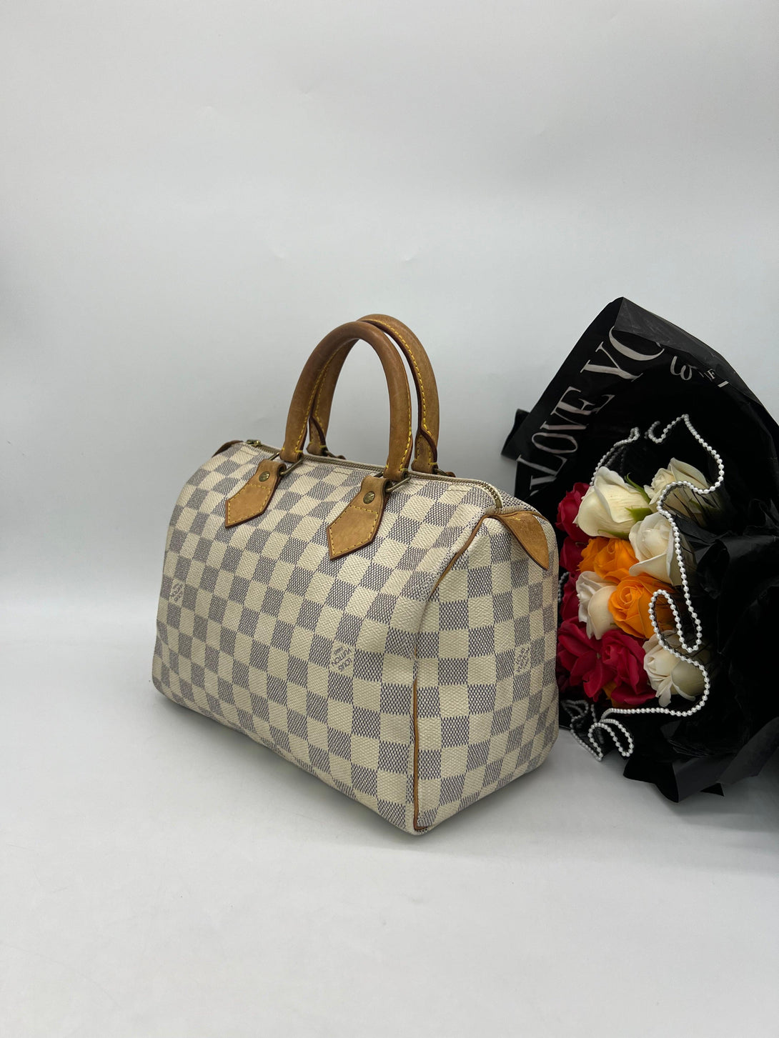 LOUIS VUITTON Speedy 25 Damier Azur Handbag - Reeluxs 