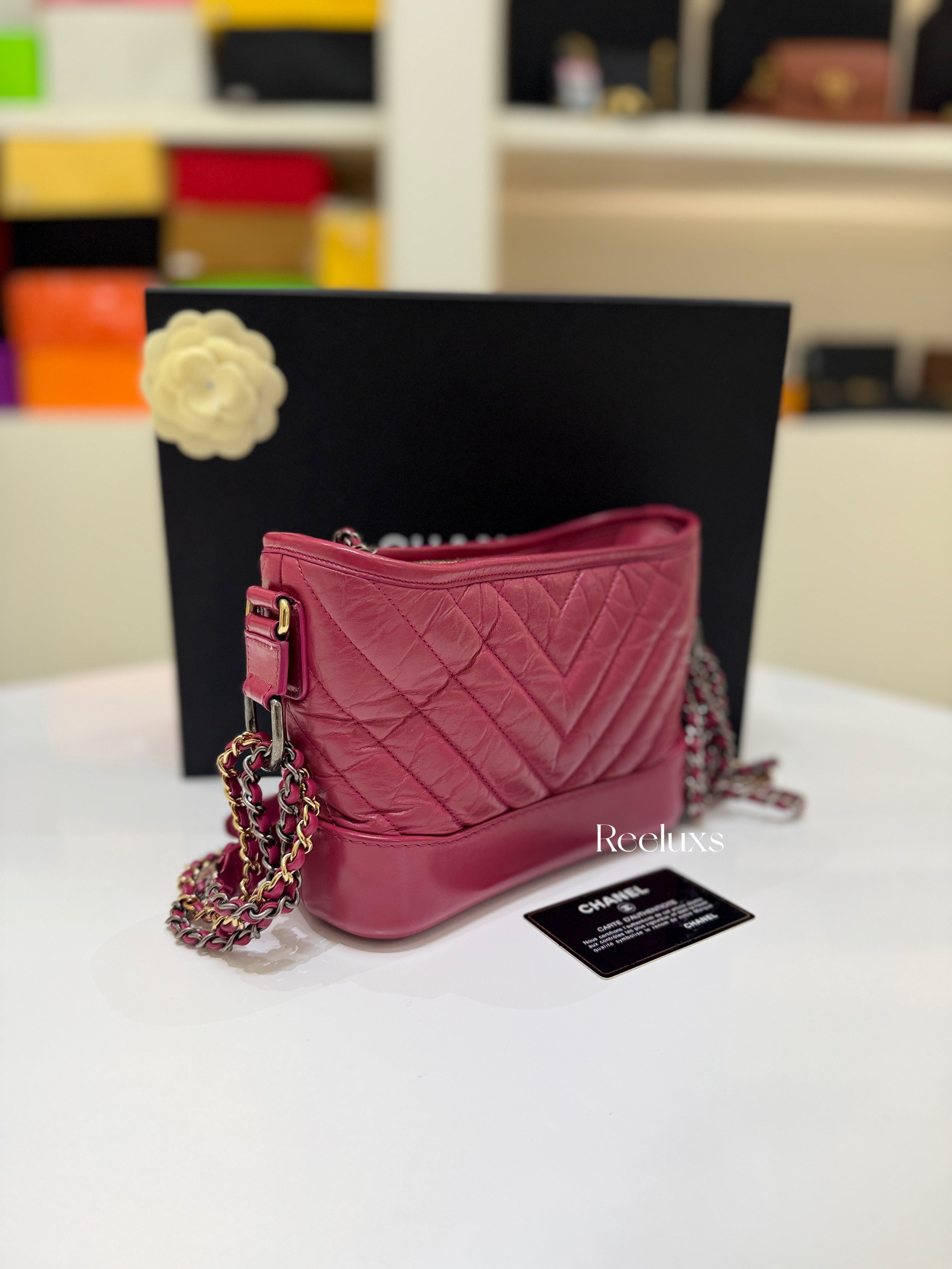 CHANEL Pink Quilted Leather Small Gabrielle Hobo Bag