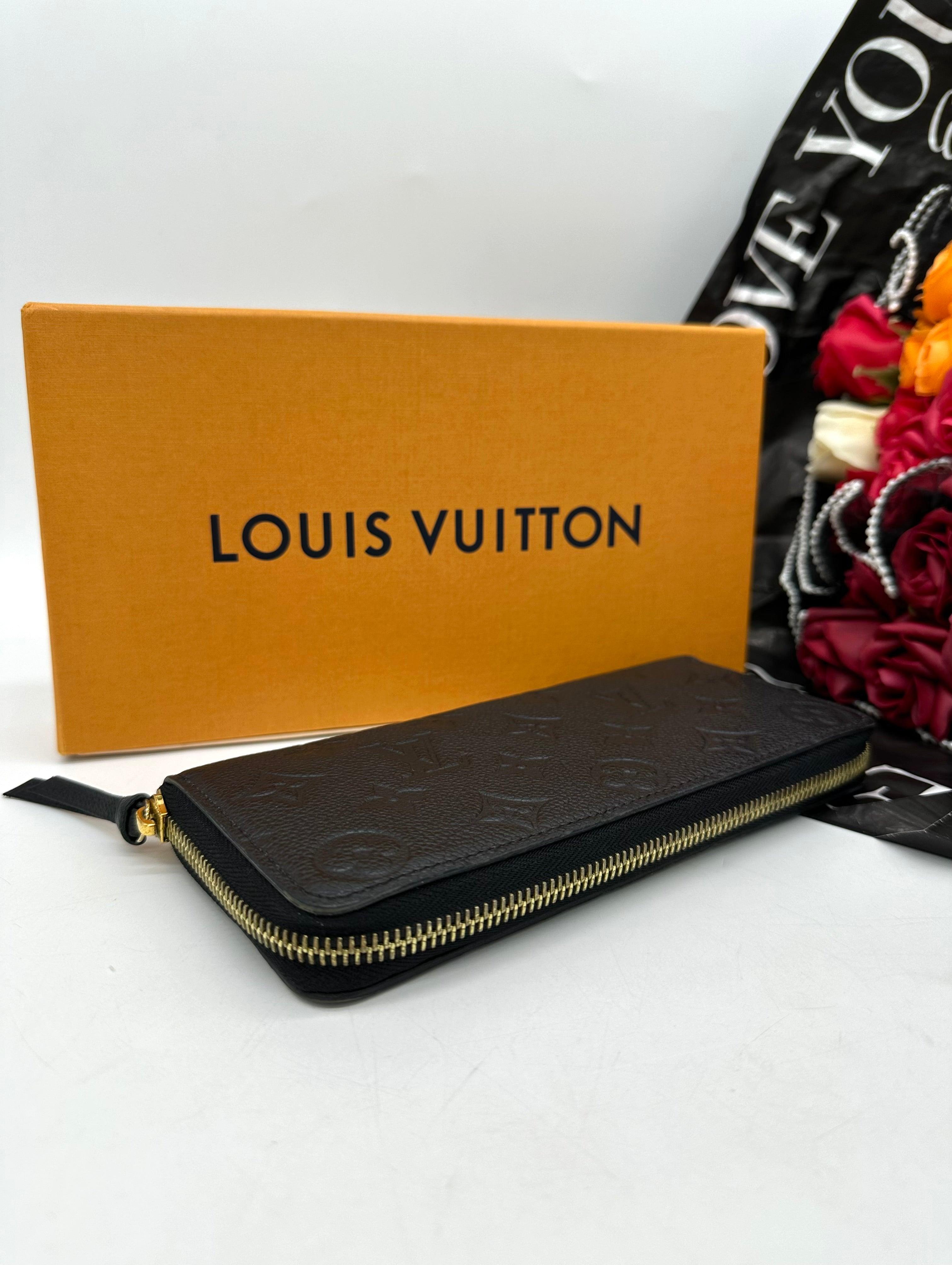 LOUIS VUITTON Portefeuille Clemence Long Wallet Monogram Empreinte Black - Reeluxs 