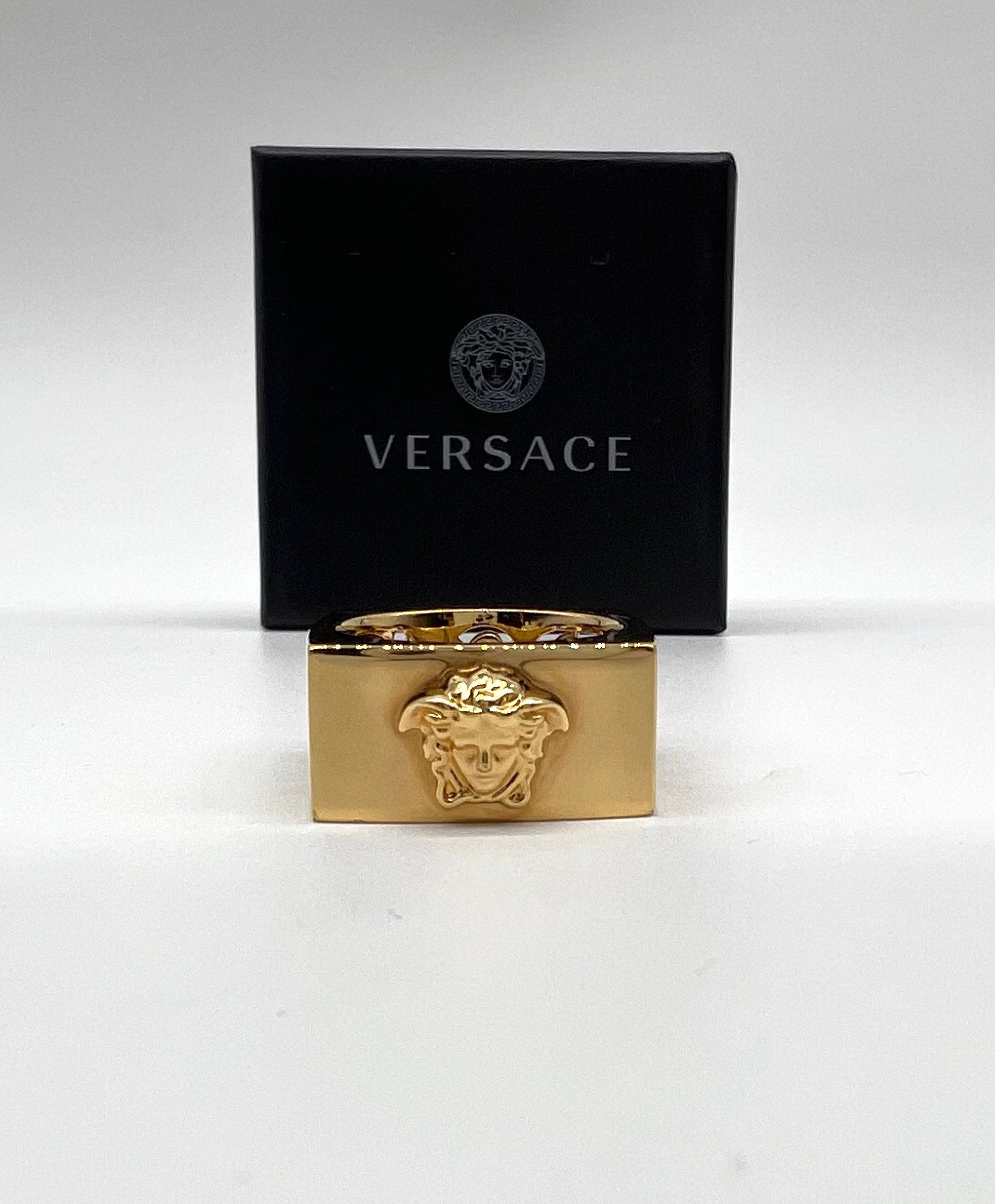 VERSACE Gold Medusa Square Ring - Reeluxs 