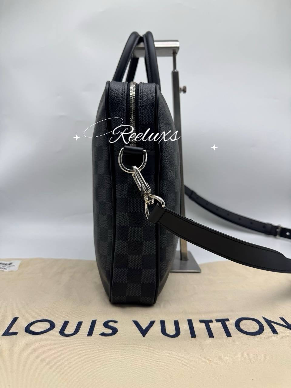 LOUIS VUITTON LV Damier Graphite Porte Documents Voyage Shoulder Bag