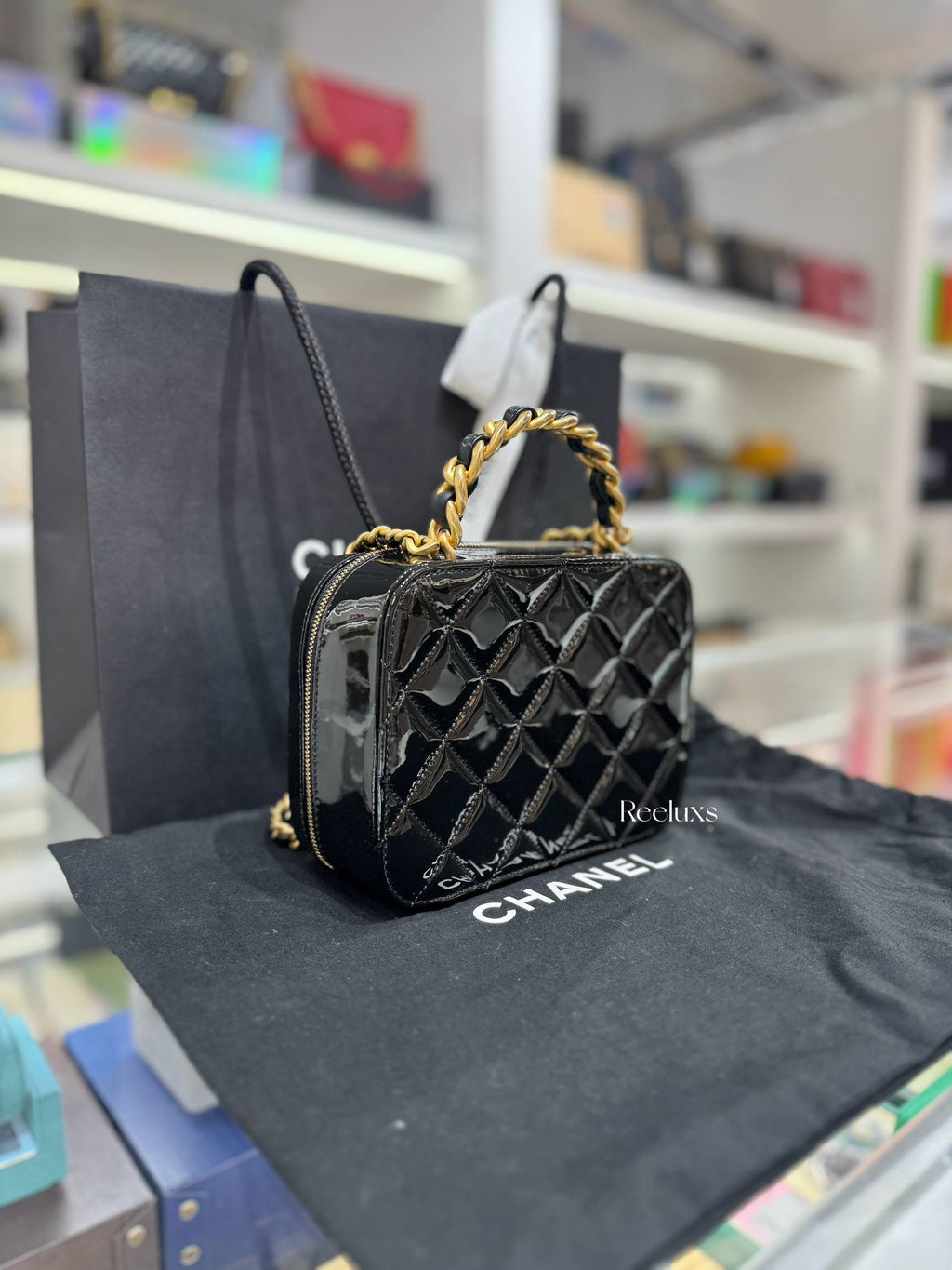 CHANEL Small Patent Vanity Case