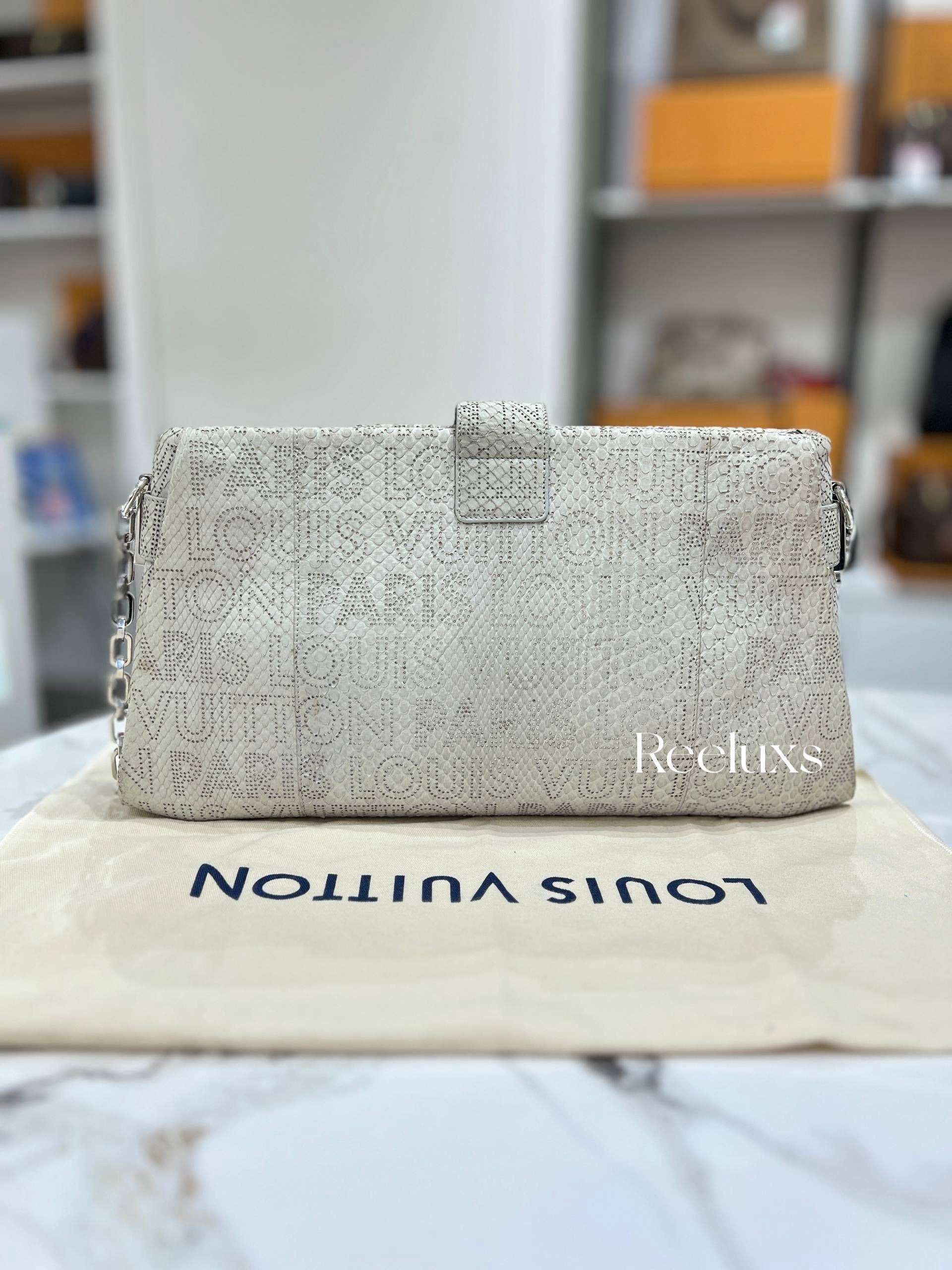 LOUIS VUITTON LV Limited Edition Python Perfore Lutece Shoulder Bag