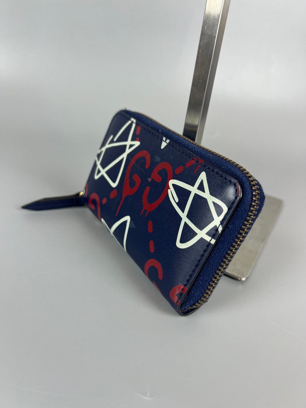 GUCCI Marmont Ghost & Stars Apollo Leather Zippy Quilted Long Wallet