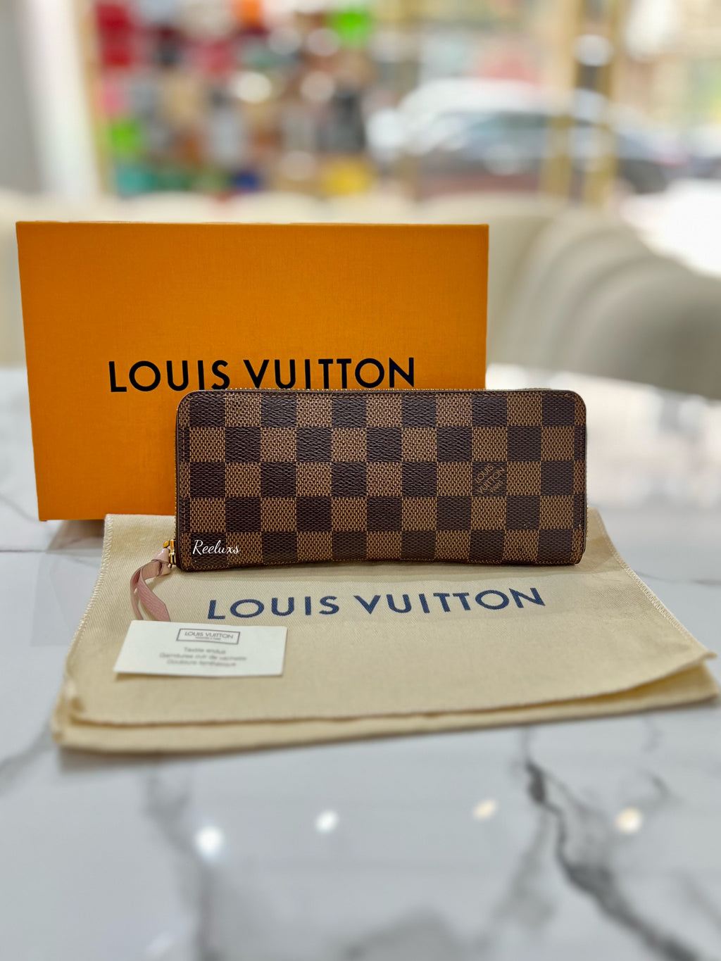LOUIS VUITTON LV Clemence Long Zip Around Wallet