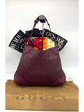 GUCCI Red Horsebit Leather Shoulder Bag Dark red - Reeluxs 