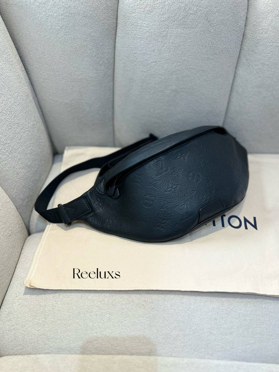 FullSet LOUIS VUITTON LV NFC Discovery Belt Bag Black Leather Bum Bag