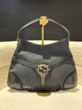 GUCCI  Black Canvas Reins Shoulder Bag