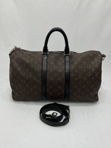 LOUIS VUITTON LV Monogram Macassar Keepall Bandouliere 45