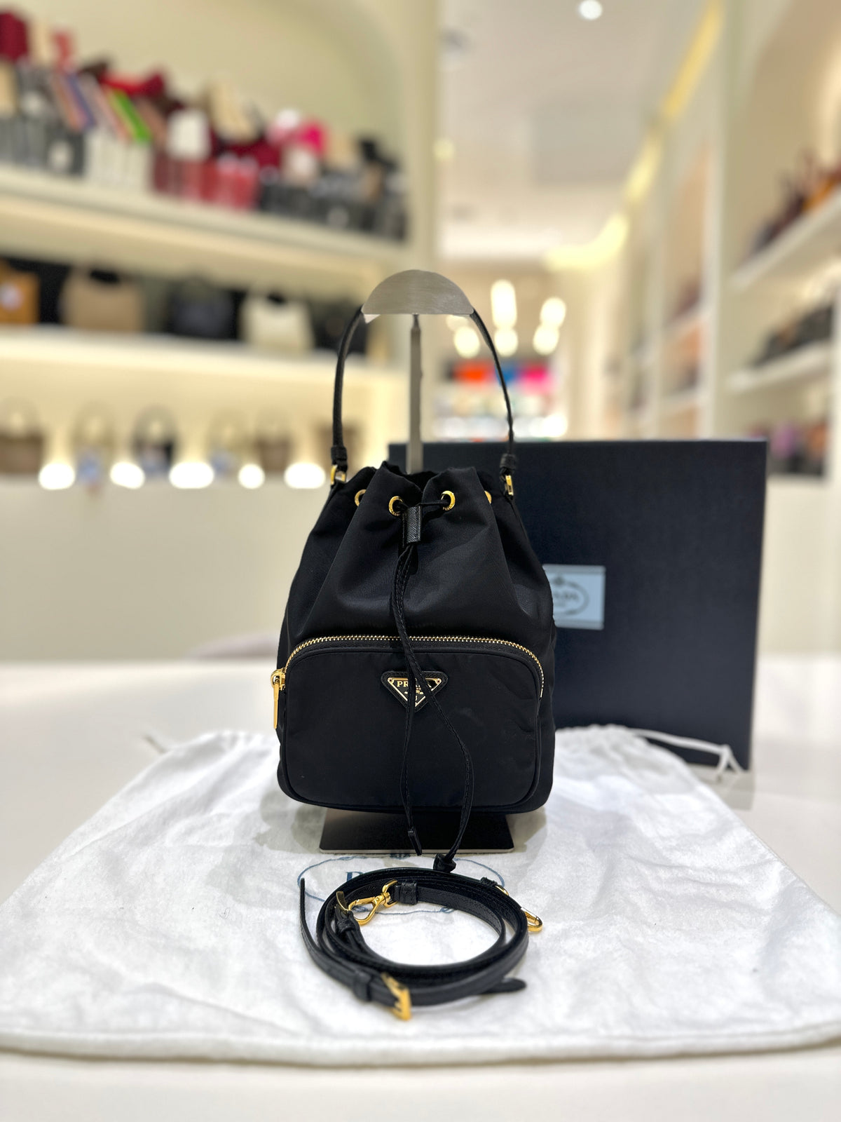 PRADA Duet Re-Nylon Bucket Bag