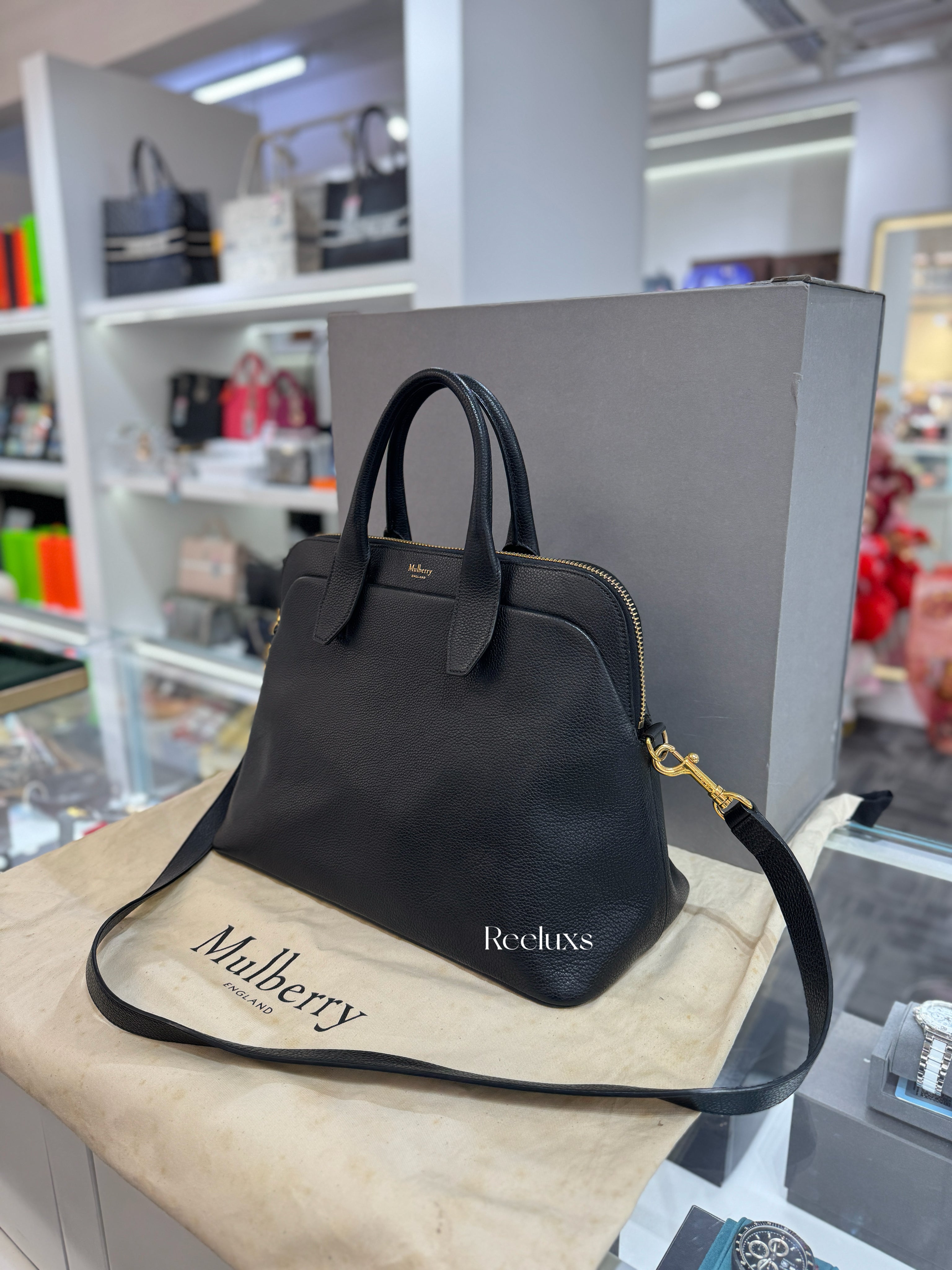 Full Set Black MULBERRY Colville Leather Bag