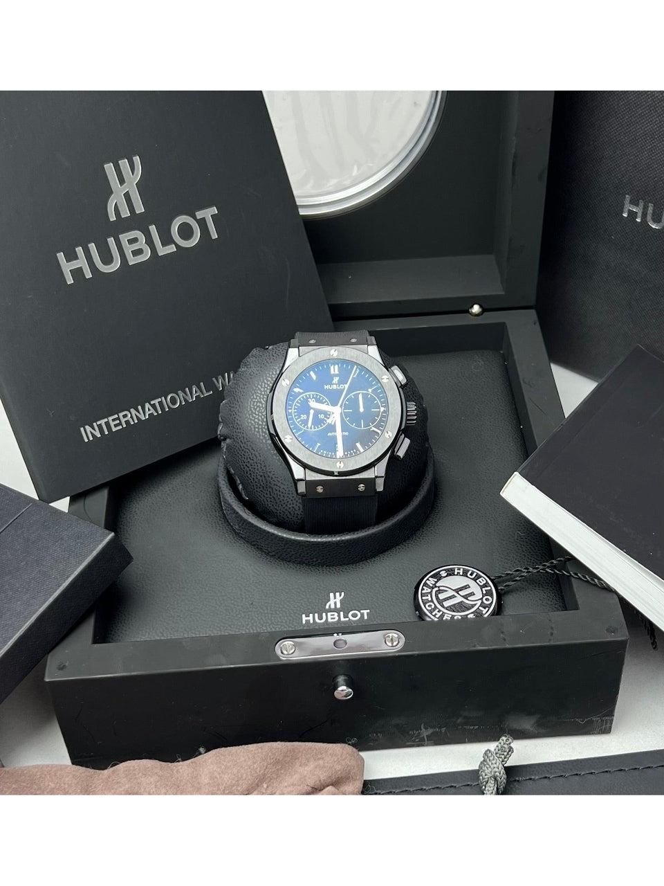 Full Set HUBLOT Big Bang Unico 42mm TI/Rubber Black Men Watch - Reeluxs 