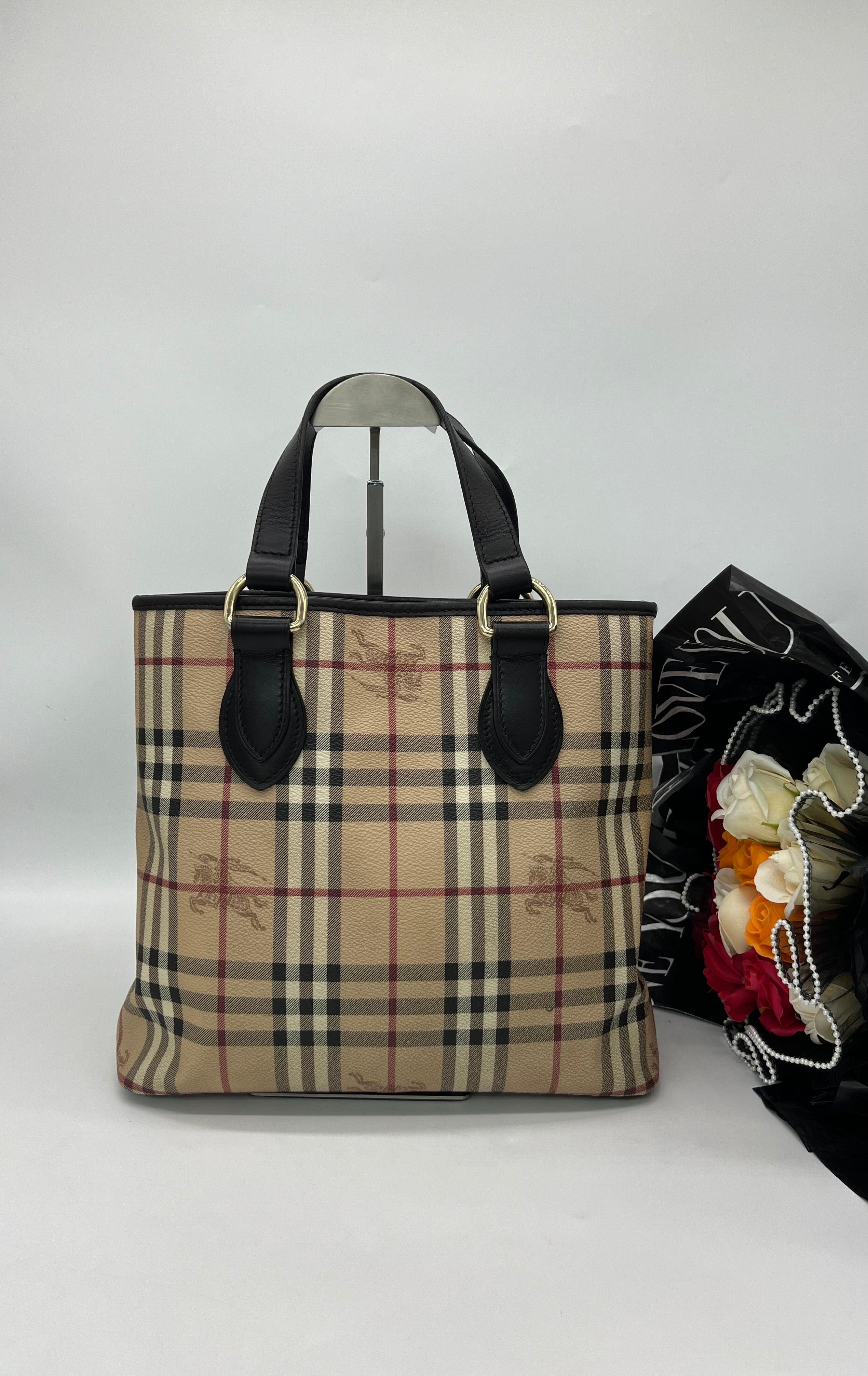 BURBERRY Haymarket Check Medium Tote - Reeluxs 