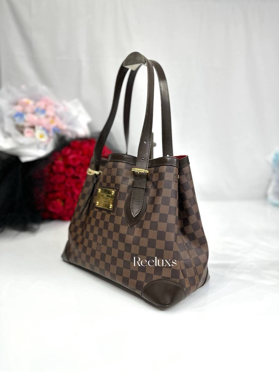 LOUIS VUITTON LV Damier Ebene Canvas Hampstead MM Shoulder Bag