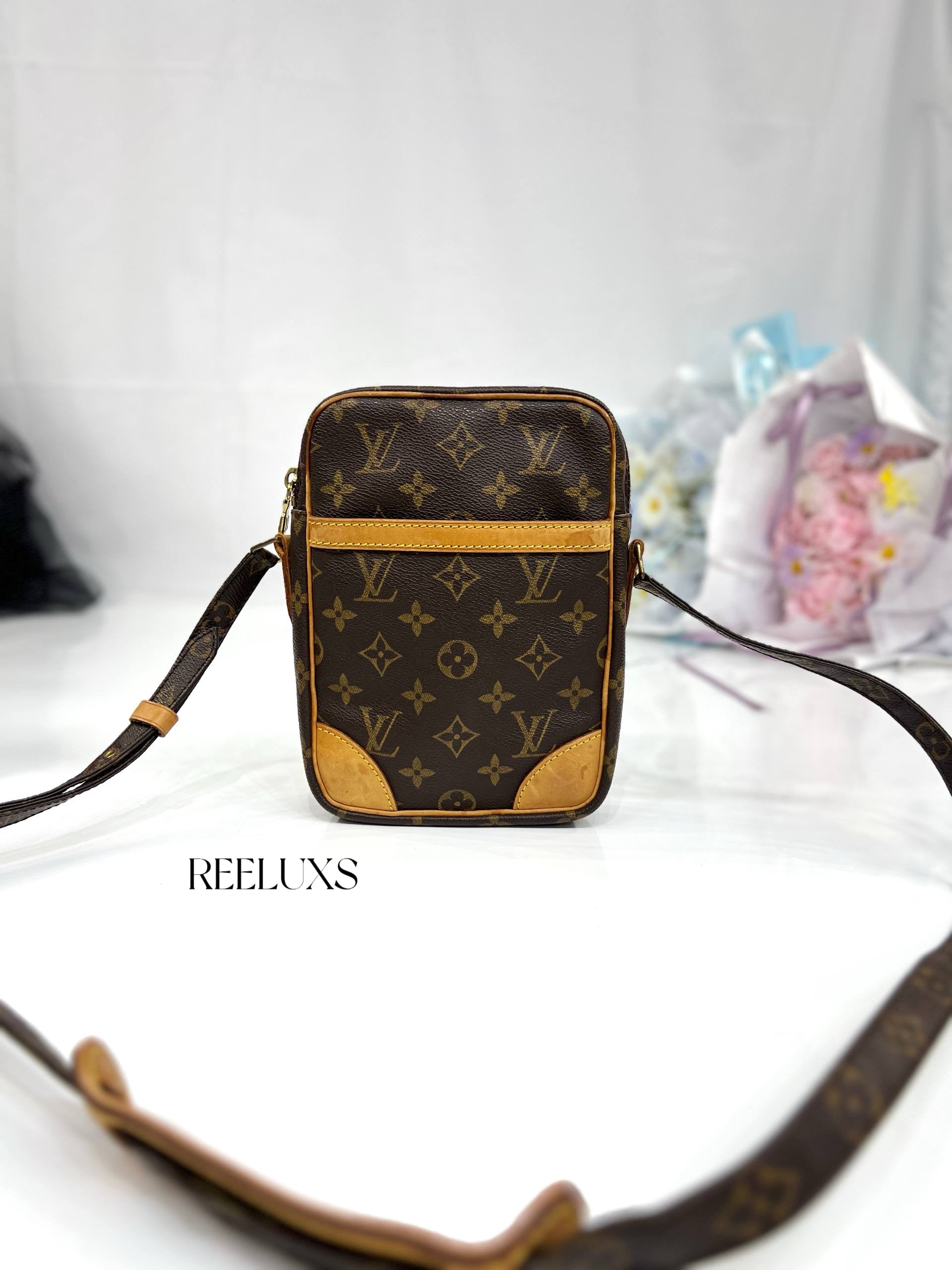 LOUIS VUITTON Danube Monogram Canvas Shoulder Bag For Women