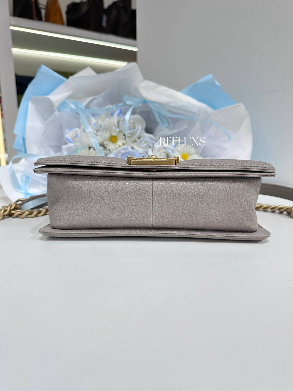 CHANEL Boy Old Medium Quilted Caviar Bag