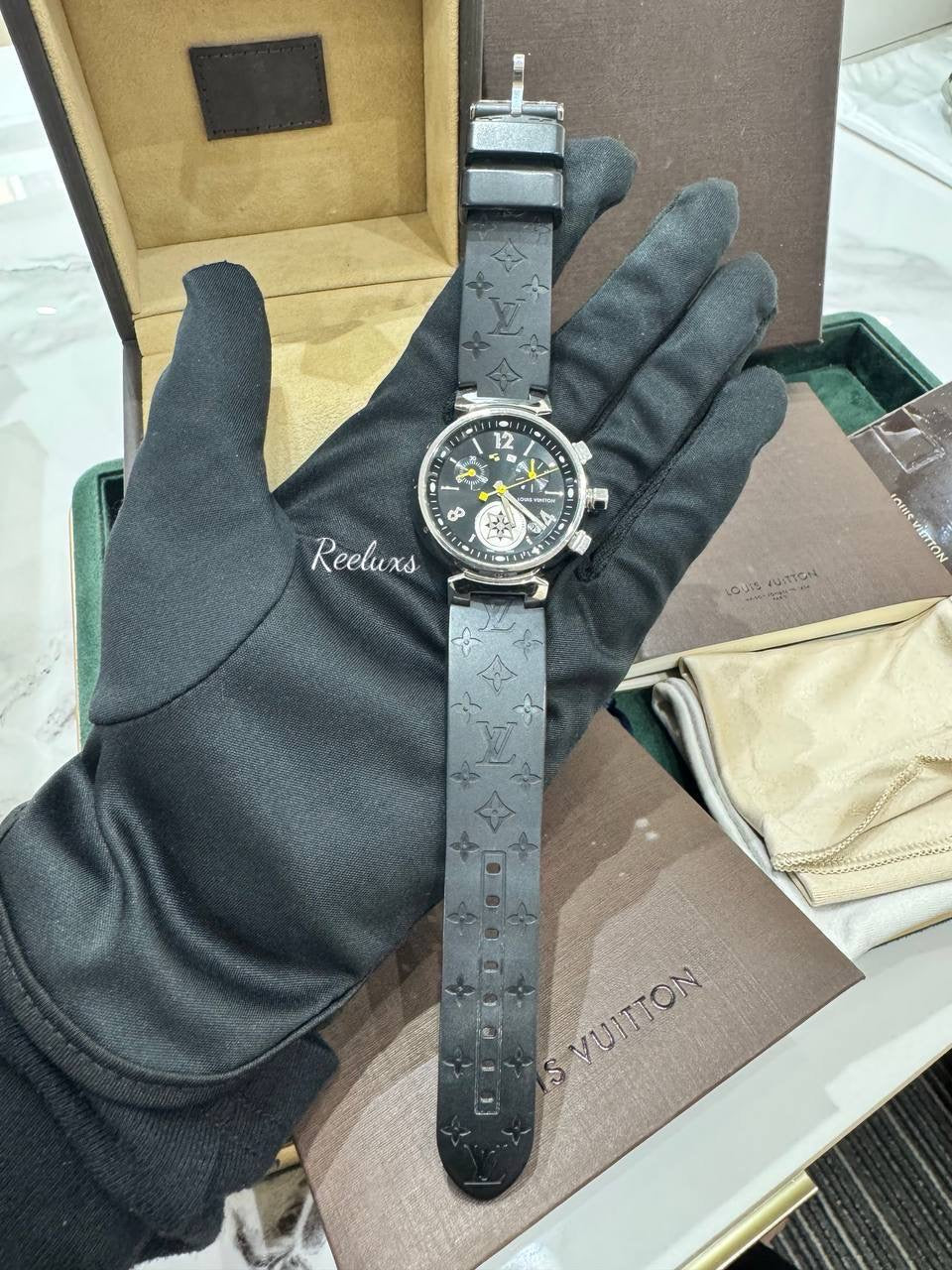 FULL SET LOUIS VUITTON LV Tambour Lovely Cup Chronograph Watch