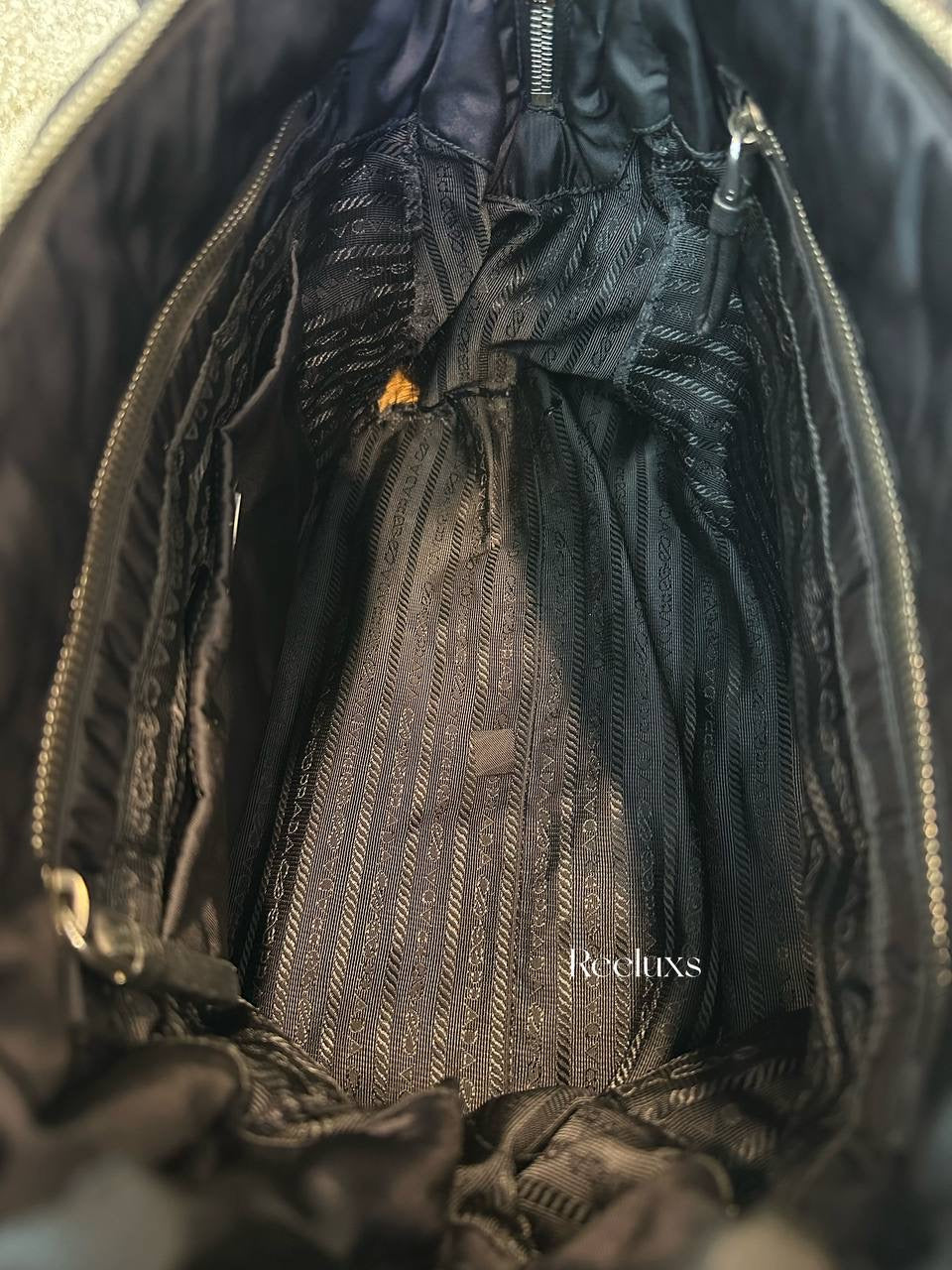 Prada Bomber Convertible Tote Quilted Tessuto Hand Bag