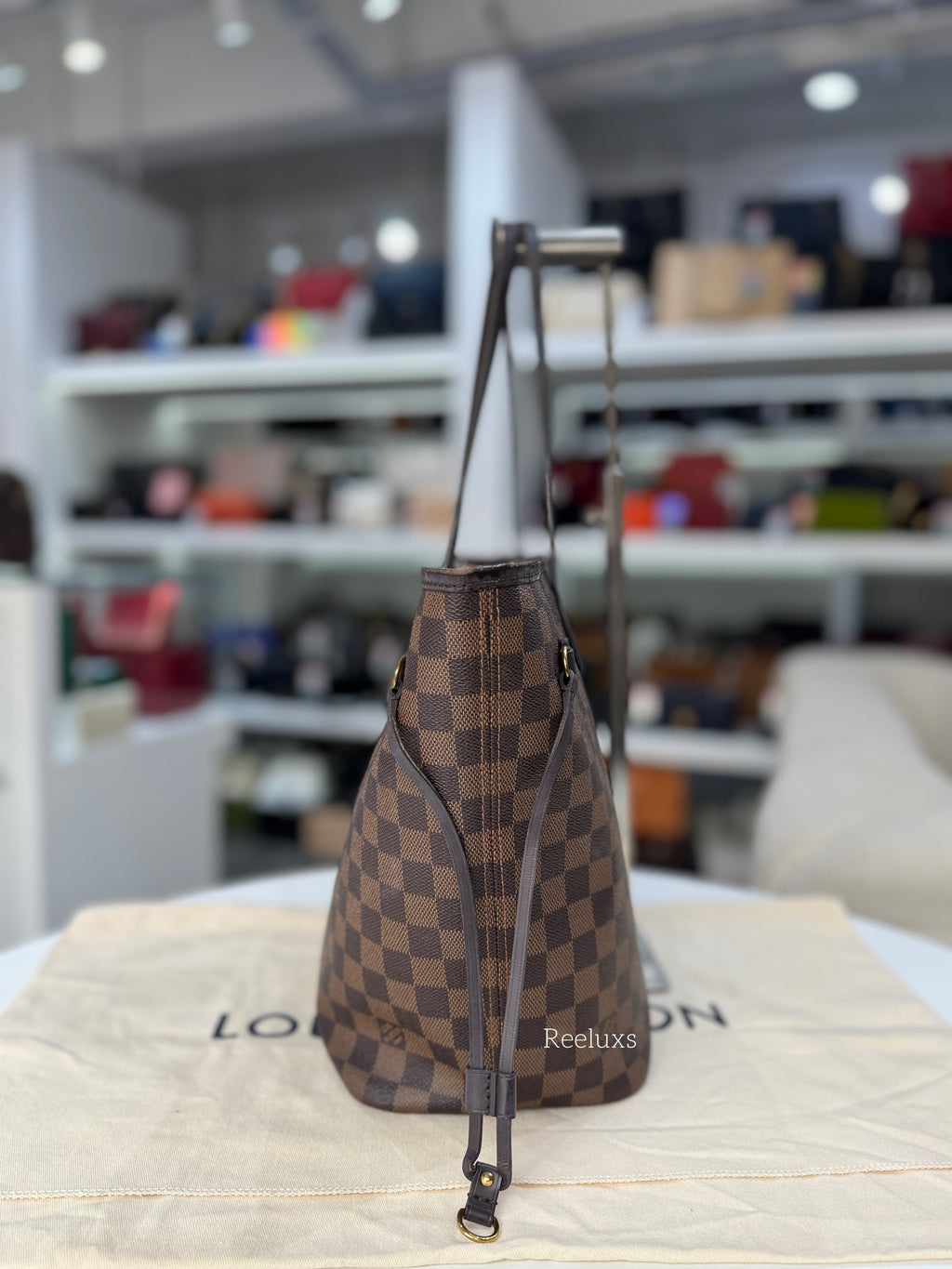 LOUIS VUITTON LV Neverfull MM Tote bag Damier Ebene Canvas