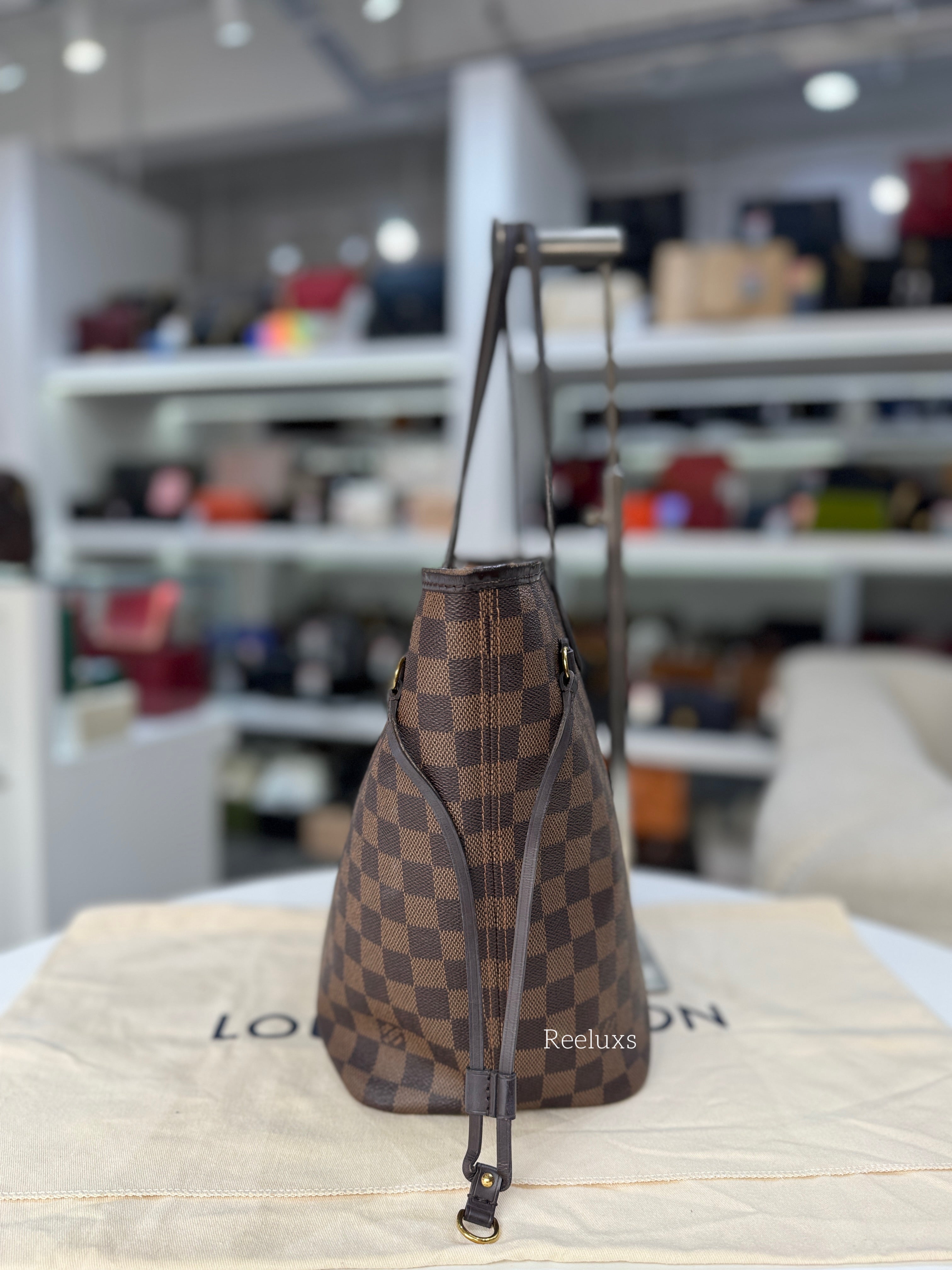 LOUIS VUITTON LV Neverfull MM Tote bag Damier Ebene Canvas