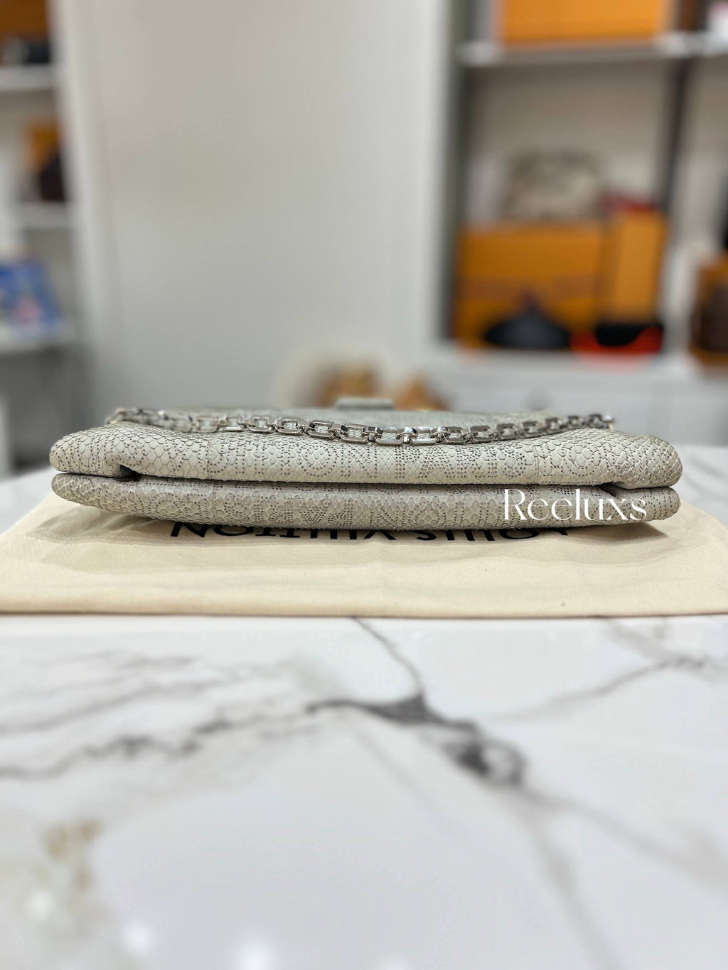 LOUIS VUITTON LV Limited Edition Python Perfore Lutece Shoulder Bag