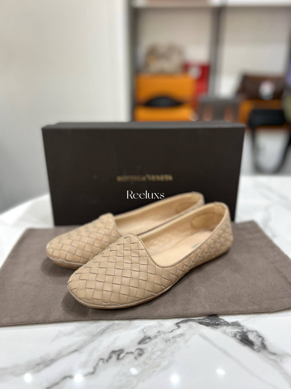 BOTTEGA Veneta Intrecciato Leather Ballet Flats or Slipper