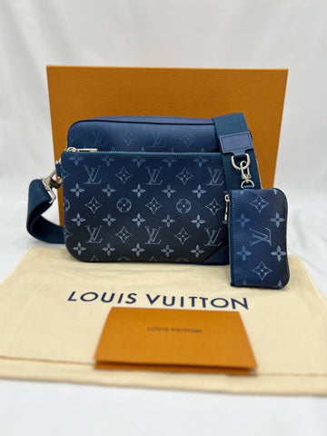 FULL SET LOUIS VUITTON LV Trio Messenger Monogram Navy Crossbody Bag