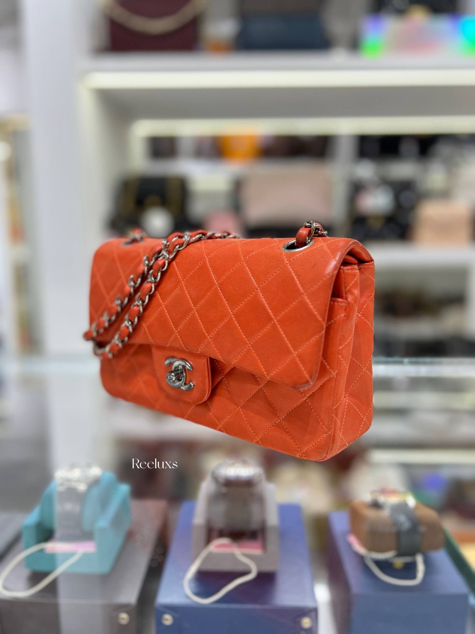 CHANEL Orange Classic Flap Bag