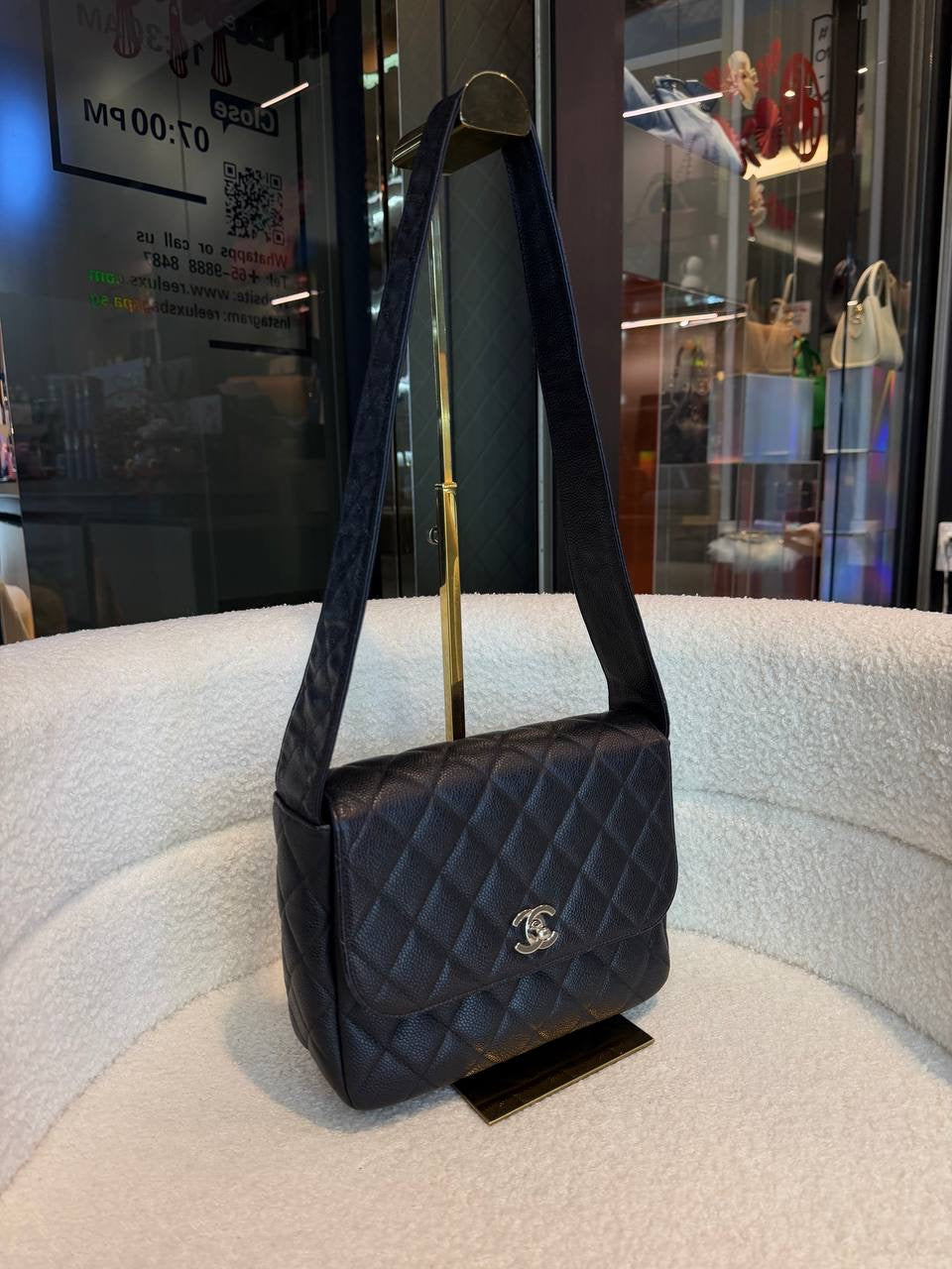 Chanel Classic Flap bag in black caviar leather