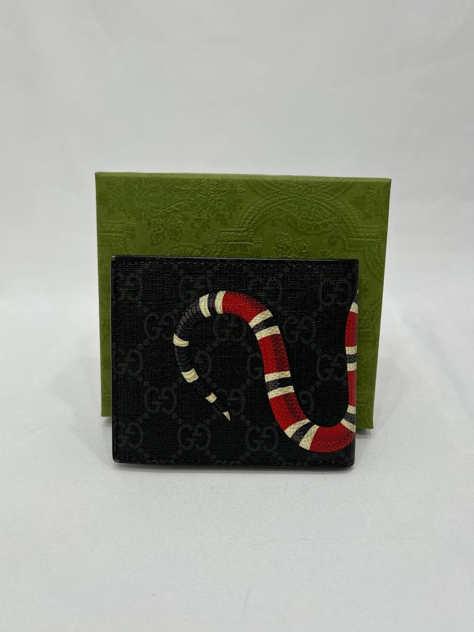 2024 FULL SET GUCCI  Kingsnake Wallet Men GG Supreme