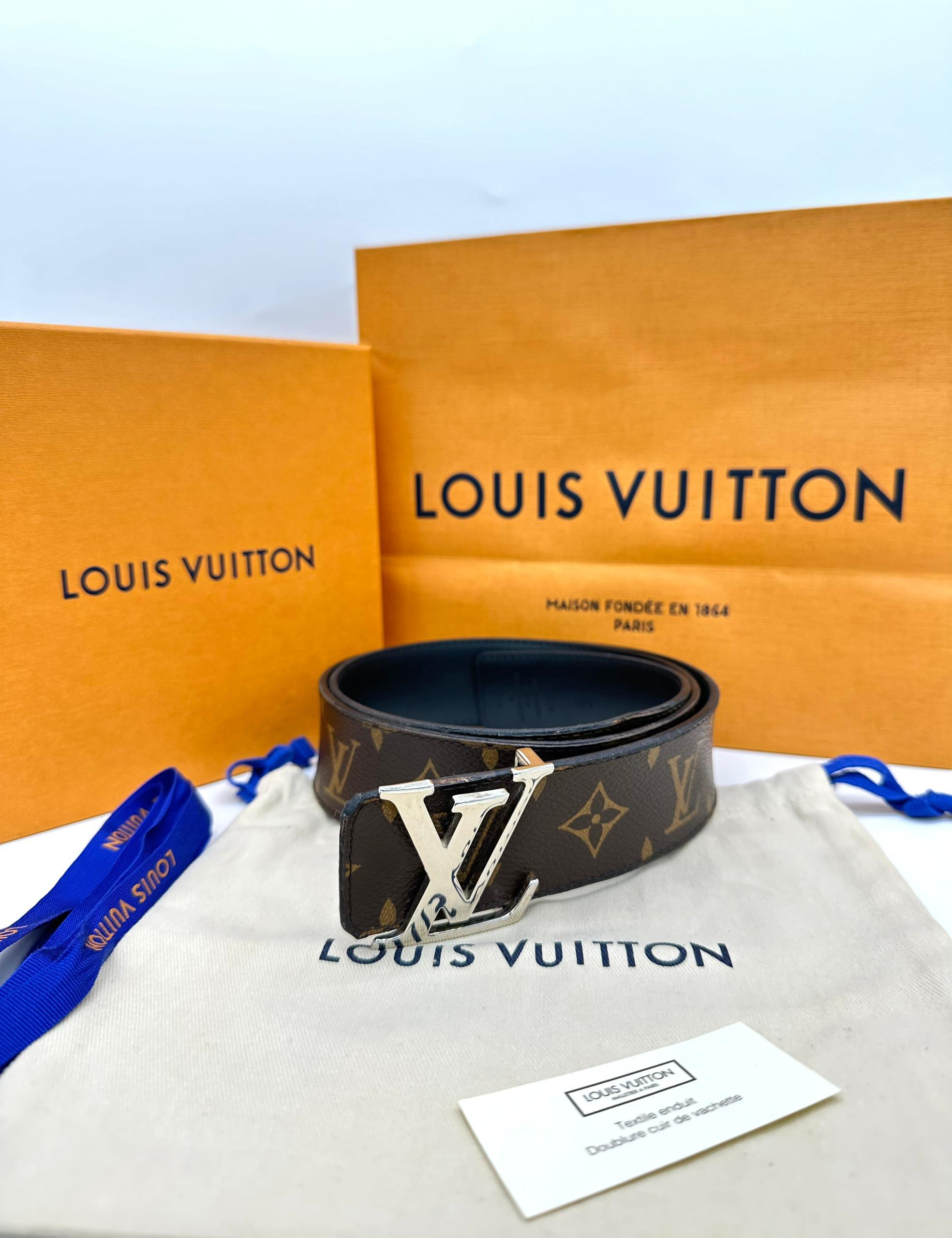 LOUIS VUITTON LV Initiales Reversible Monogram Belt Brown - Reeluxs 