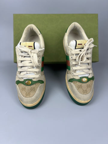 GUCCI  Beige and Green Men Sneaker Shoes For Unisex