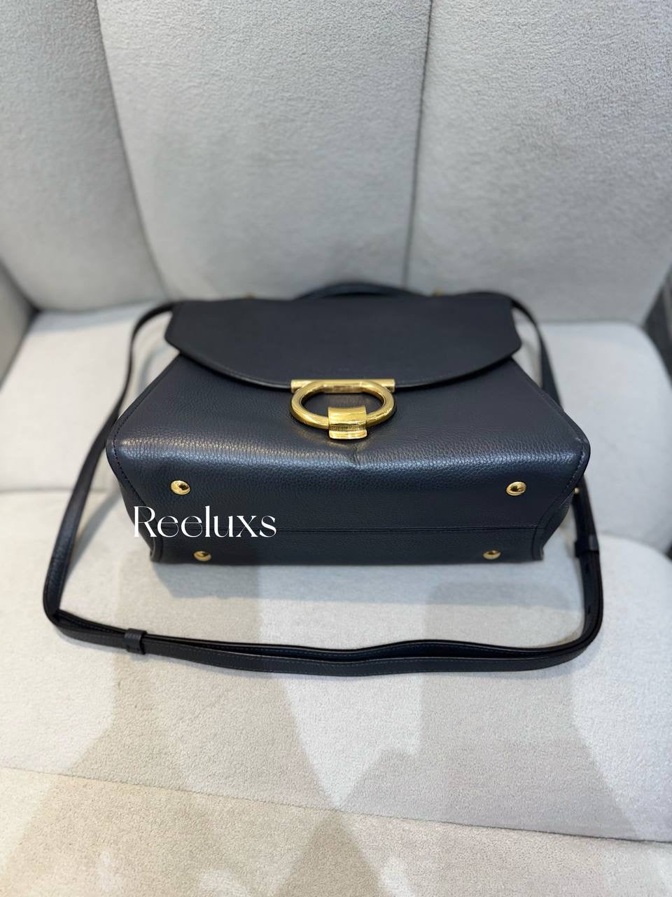 SALVATORE FERRAGAMO Calfskin Medium Margot Top Handle Satchel Handbag
