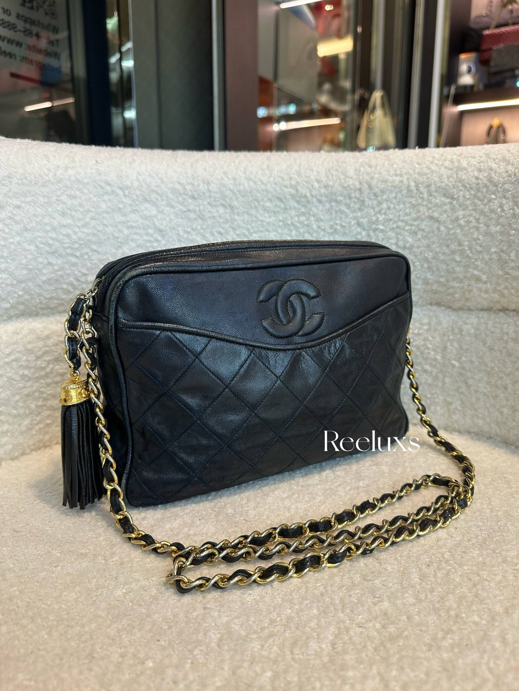Chanel CC Matelasse Fringe Bag Leather Crossbody Bag