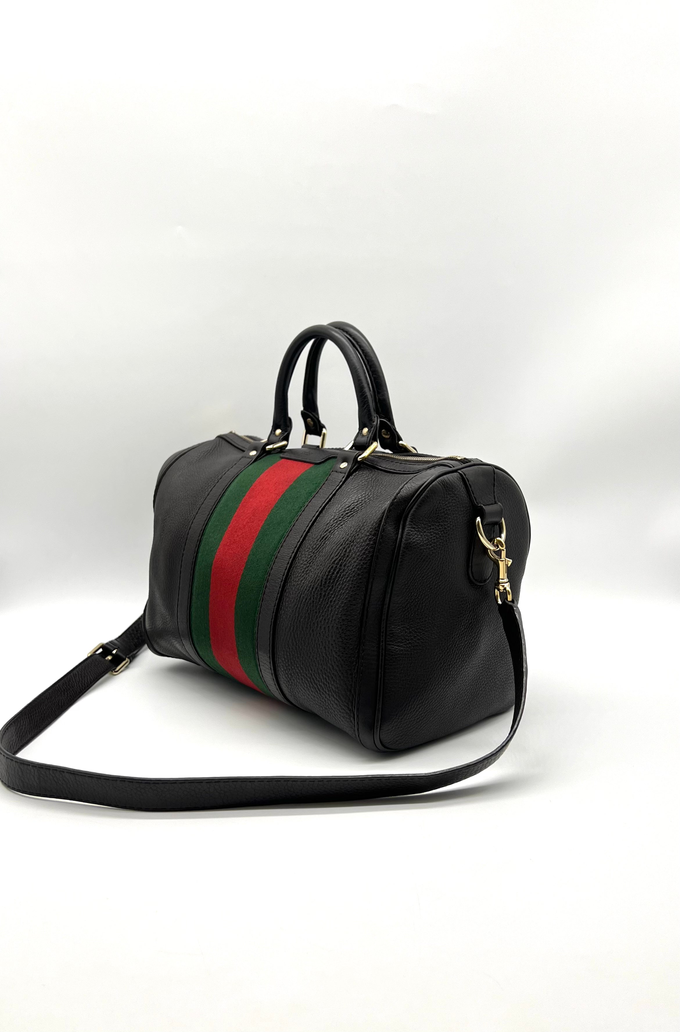 Gucci Boston Women Black Leather Hand Shoulder Bag - Reeluxs 