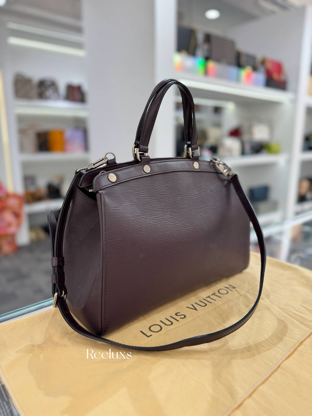 LOUIS VUITTON Brea MM In Quetsche Epi Leather