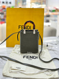 FENDI Mini Tote Sunshine Canvas Khaki Shoulder Bag