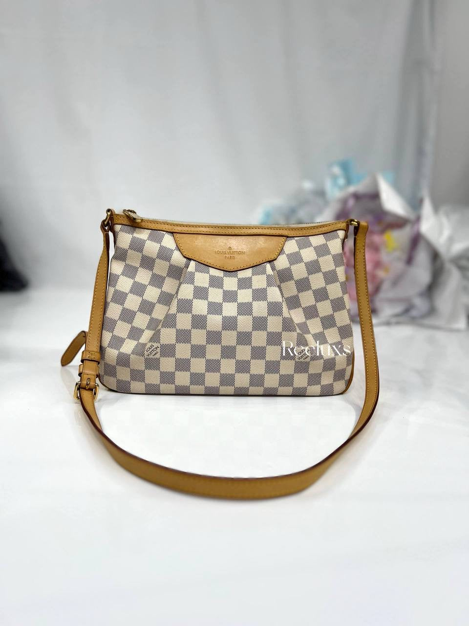 LOUIS VUITTON LV Damier Azur Siracusa PM Shoulder Bag