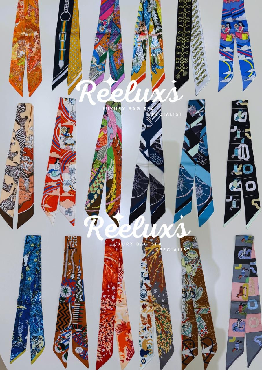 REELUXS Silk Twilly – Versatile Elegance in Every Thread