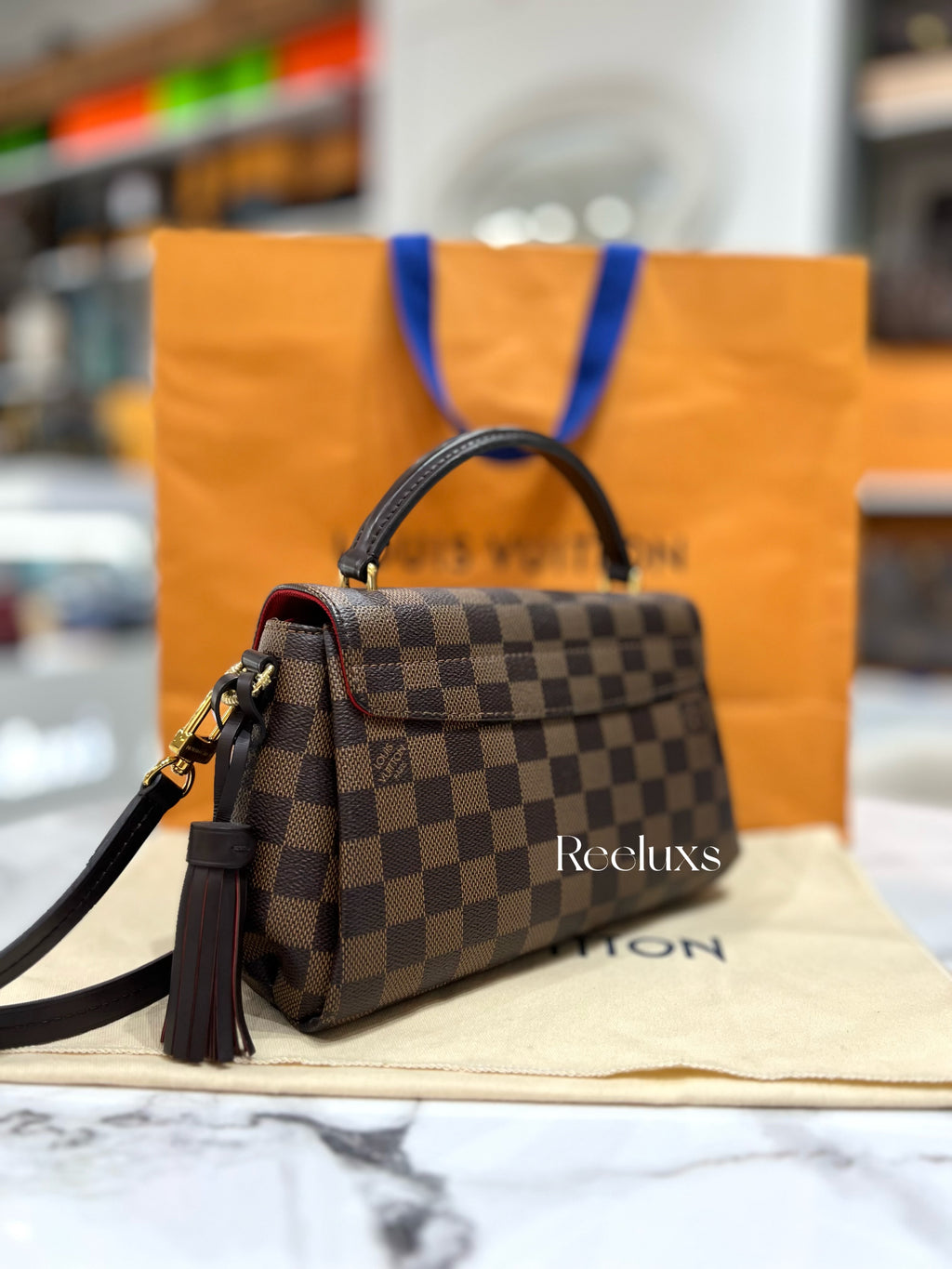 LOUIS VUTTON LV Damier Ebene Croisette Handbag