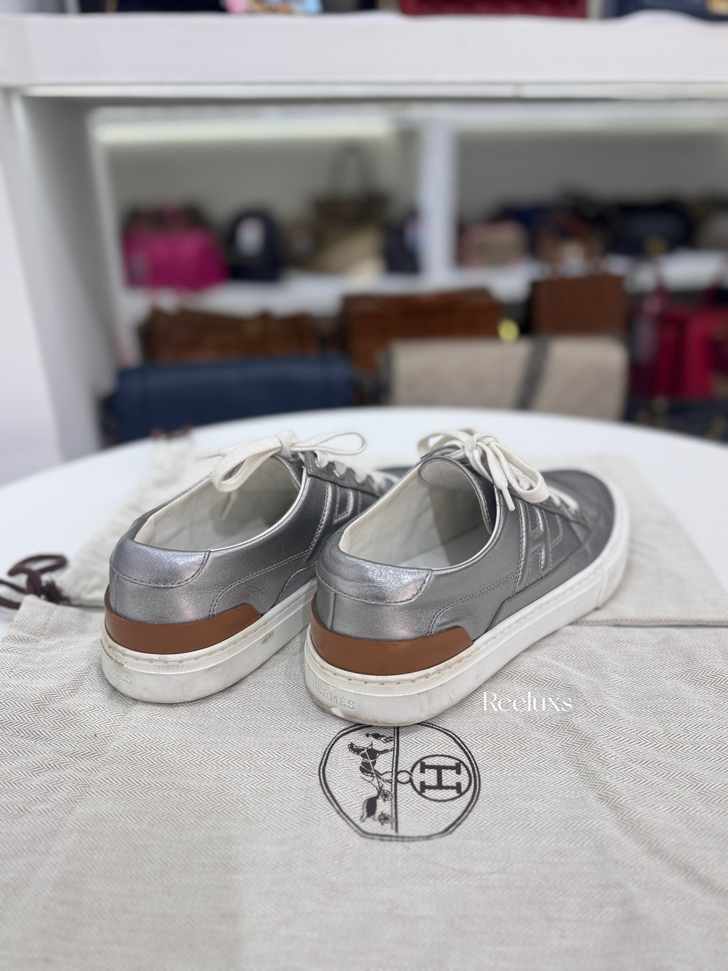 Hermès Deep Sneaker Metallic Nappa Leather