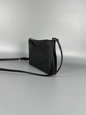 LOUIS VUITTON LV Black Monogram Empreinte Leather Pallas Pochette Crossbody Bag