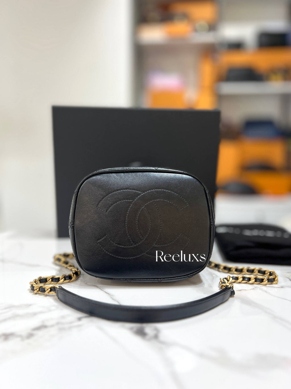 CHANEL Drawstring Bucket Bag