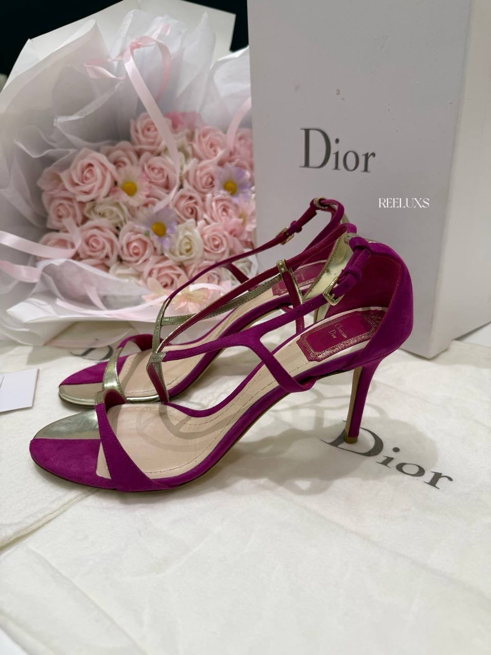 CHRISTIAN DIOR Strappy Slingback Stiletto Sandals