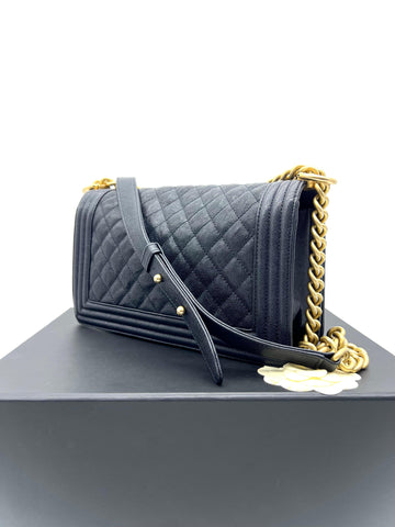 CHANEL Leboy Medium Chevron Calf Leather - Reeluxs 