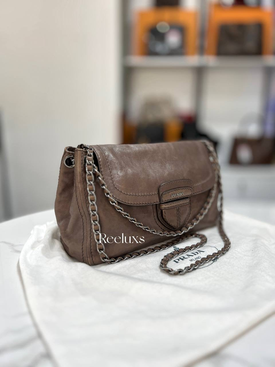 Prada Glace Calf Leather Shoulder Bag